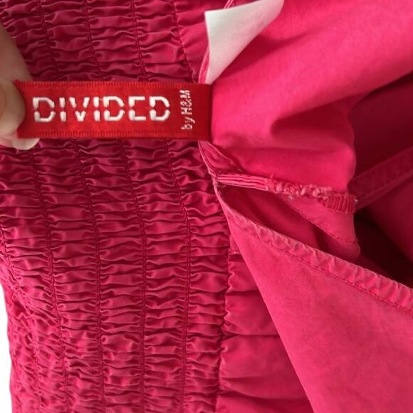 Divided by H&M Double V-neck Smocked Waist Sleeveless Sundress Pink Size 6 - Picture 7 of 12
